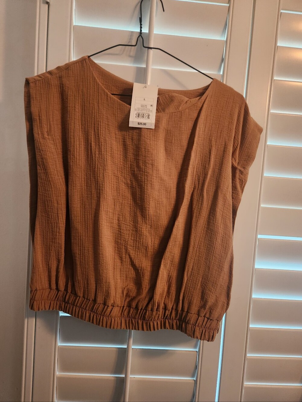 Brand NEW Target Brown Textured Sleeveless Tunic with Elastic Hem